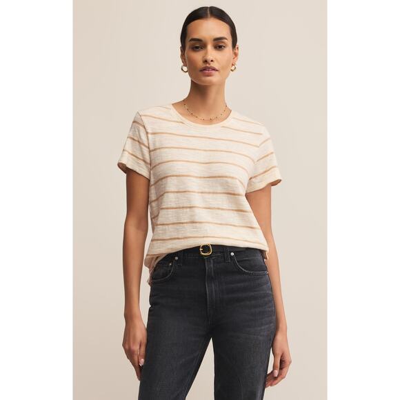 Z Supply Foundation Stripe Tee - Biscuit NWT VARIOUS SIZES - Picture 1 of 4